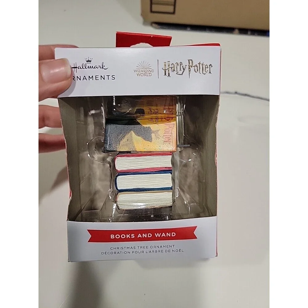 Hallmark 2023 Harry Potter BOOKS and WAND Christmas Ornament Wizarding World New